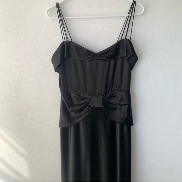 NWT Doen Donetta Satin Silky Sweetheart Strappy A Line Midi Gown Dress Black - Picture 10 of 16